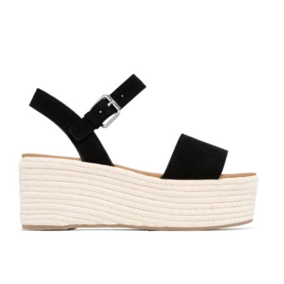Espadrille Flatform Sandals - Black Suede - Picture 4 of 7